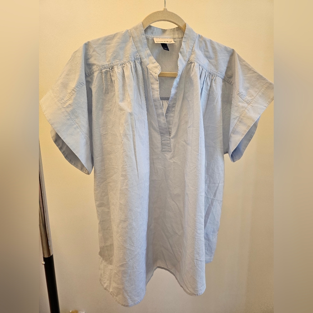 Universal Thread Light Blue Poplin Cotton Blouse Large